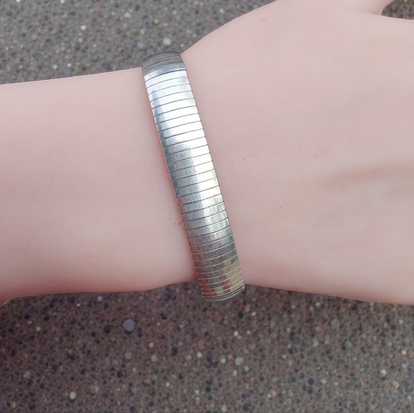 Vintage Jewelry - Vintage Thick Sterling Italy Bracelet